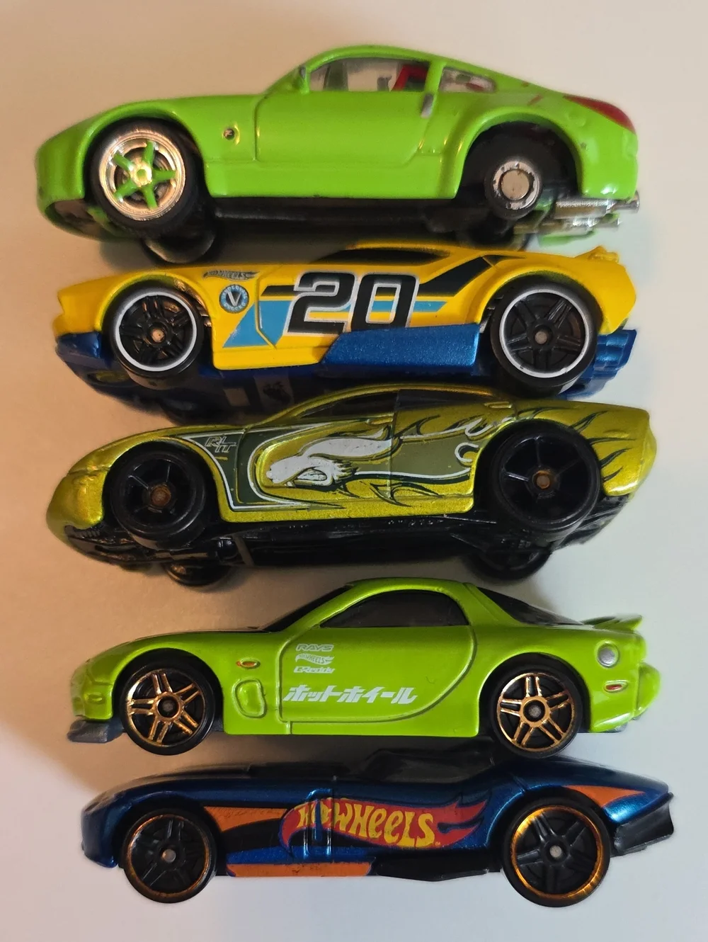 Assorted Hot Wheels Cars - Ford GT, Fast Fish, Mazda RX7, Dodge Charger And More